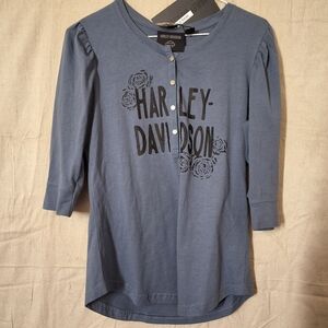 NWT WOMENS Harley-Davidson Blue Shirt